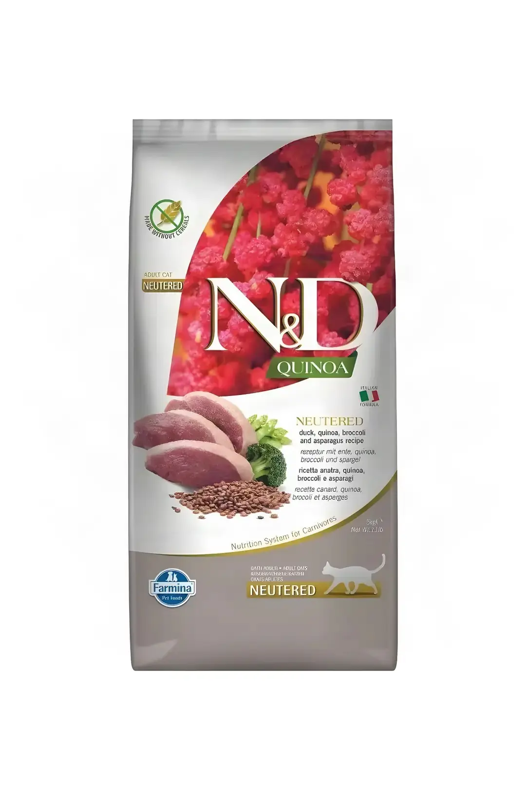 Ürün görseli: N&D Quinoa Neutered Ördekli 5 kg Kısırlaştırılmış Yetişkin Kedi Maması