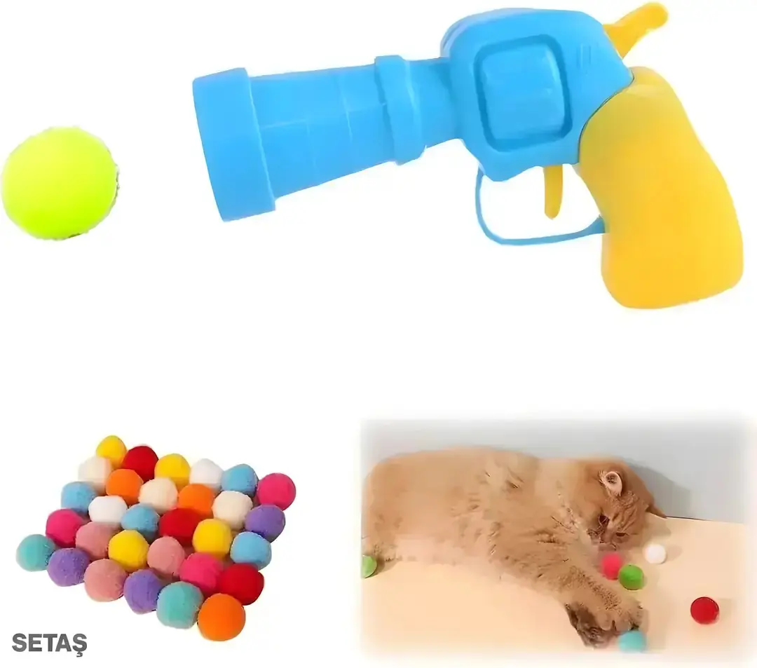 Ürün görseli: Peluş Top Atan İnteraktif Kedi Oyuncağı