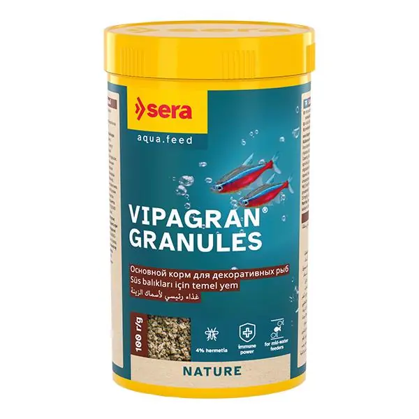 Ürün görseli: Sera Vipagran Nature 250 ml Granül Balık Yemi