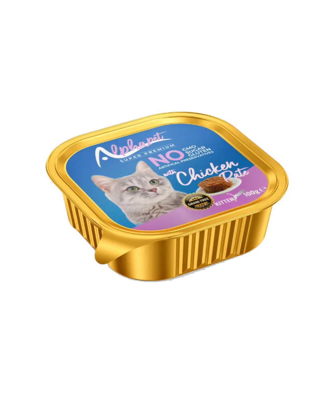 Ürün görseli: Alpha Alu Cup Yavru Kedi Ezme Tavuklu 100 Gr 16'lı