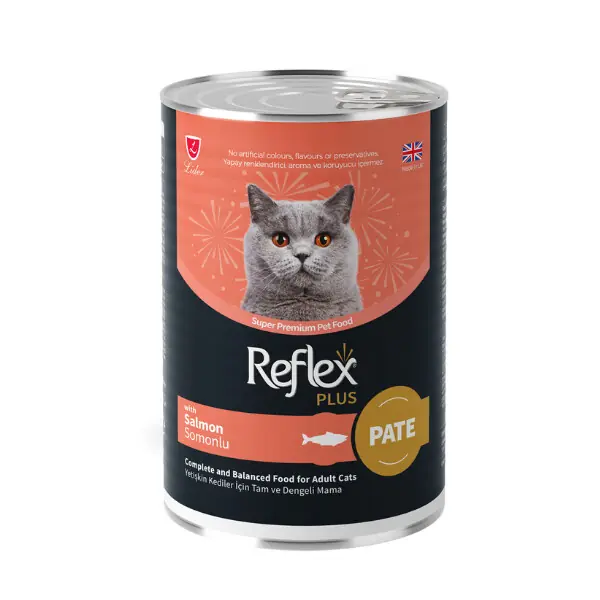 Ürün görseli: Reflex Plus Somonlu Ezme Yetişkin Kedi Konservesi 395gr