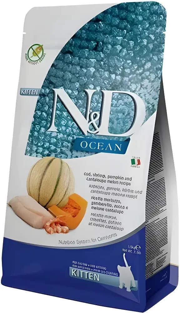 Ürün görseli: N&D Ocean Morina Balkabağı Karides ve Kavun 1.5 kg Yavru Kedi Maması