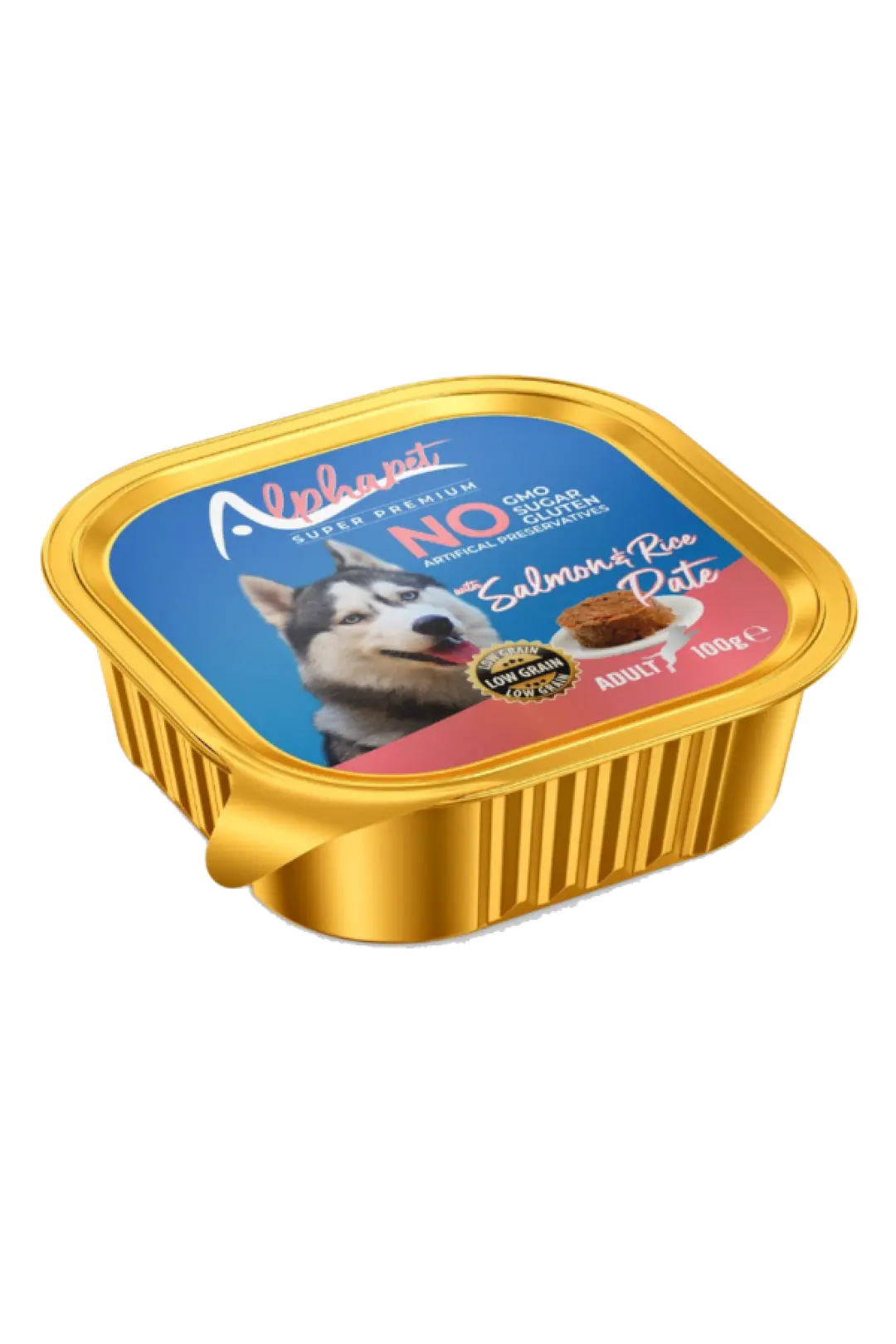 Ürün görseli: Alpha Alu Cup Yetişkin Köpek Ezme Somonlu 100 Gr 16'lı