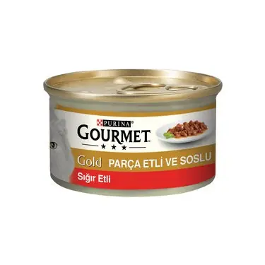 Ürün görseli: Gourmet Sığır Etli Parça Konserve Mama - Teşhir Ürünü 60´lı Koli