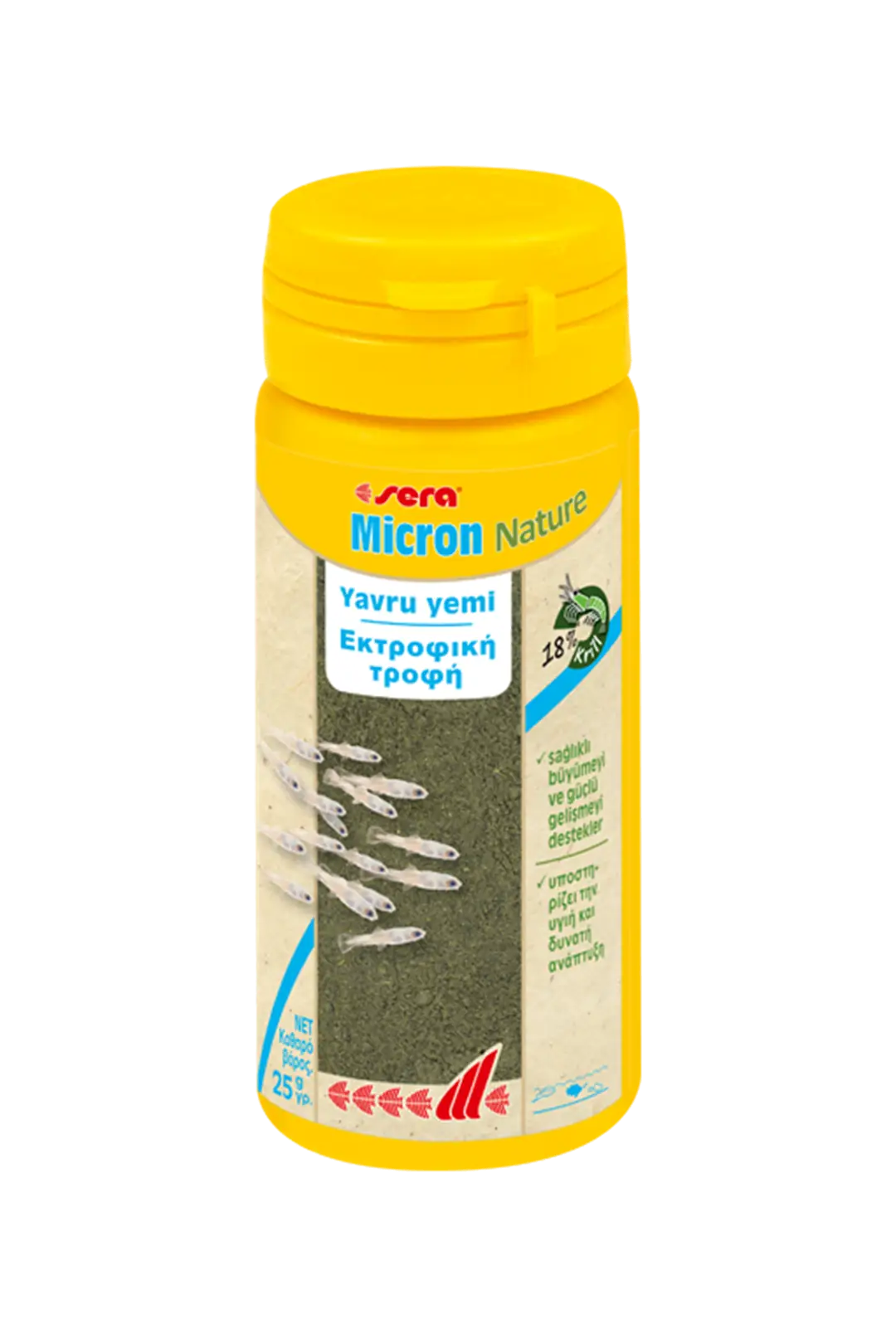 Ürün görseli: Sera Micron 50 ml Toz Yavru Büyütme Balık Yemi