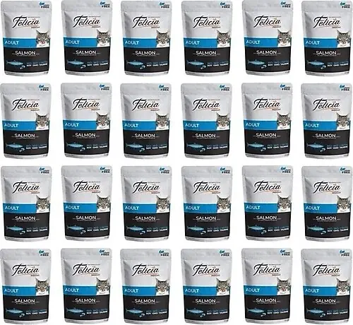 Ürün görseli: Felicia Pouch Somonlu Yaş Mama 85 Gr 24'lü