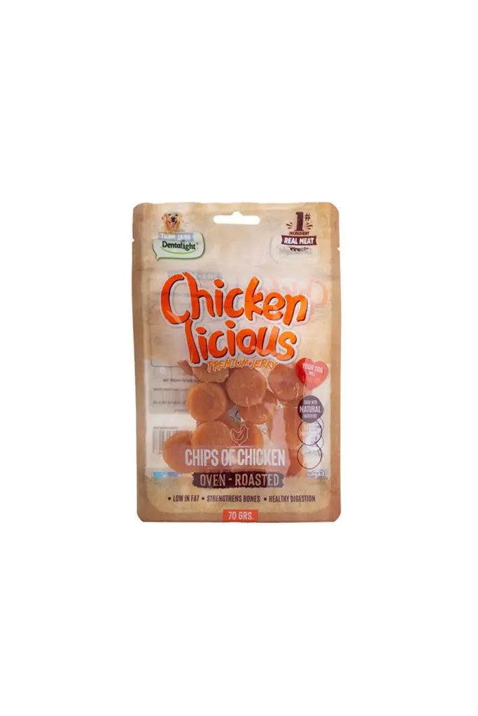 Ürün görseli: Dentalight Chicken Chips Tavuk Etli Köpek Ödül Cipsi 70 Gr