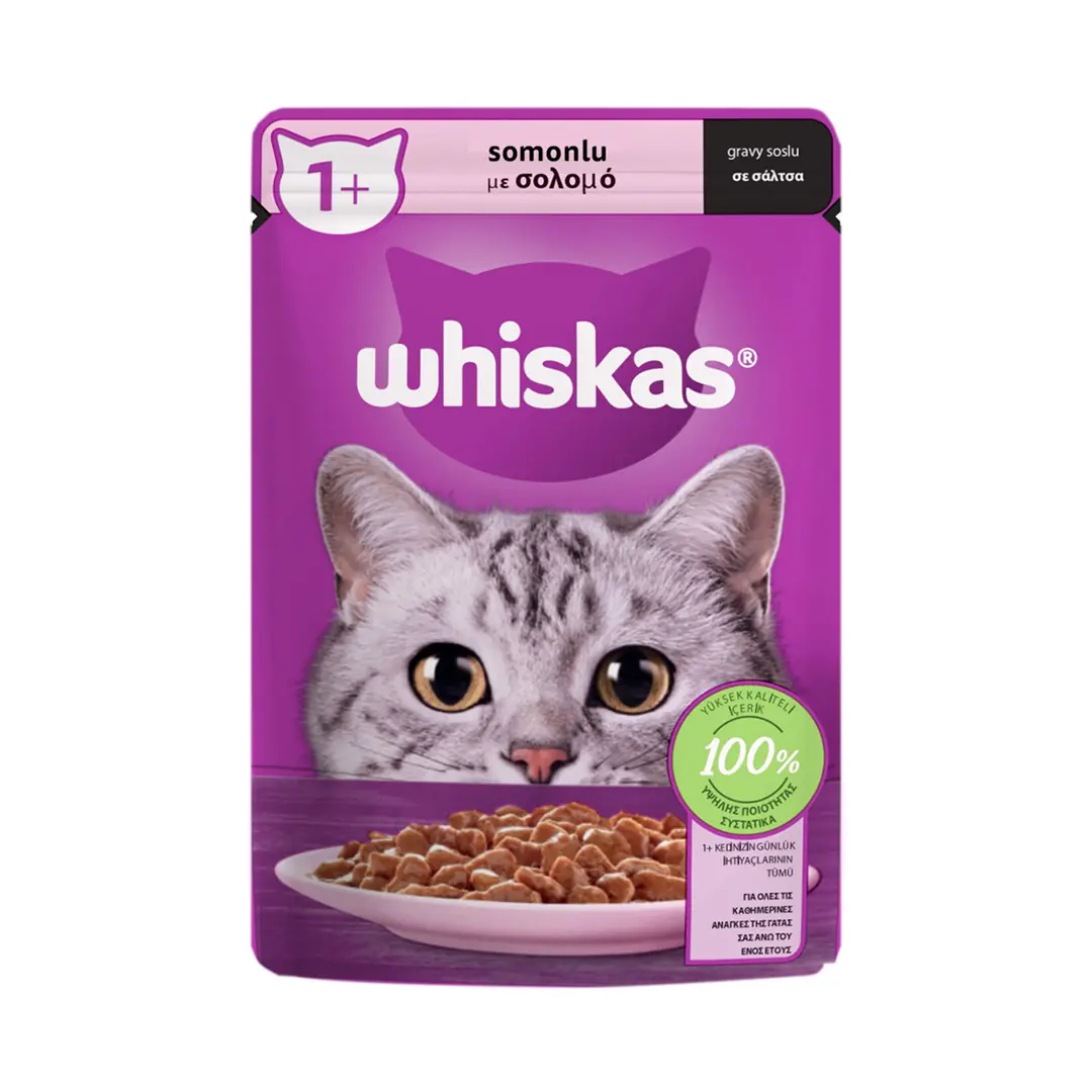 Ürün görseli: Whiskas Somonlu Poşet Yaş Mama 85 G
