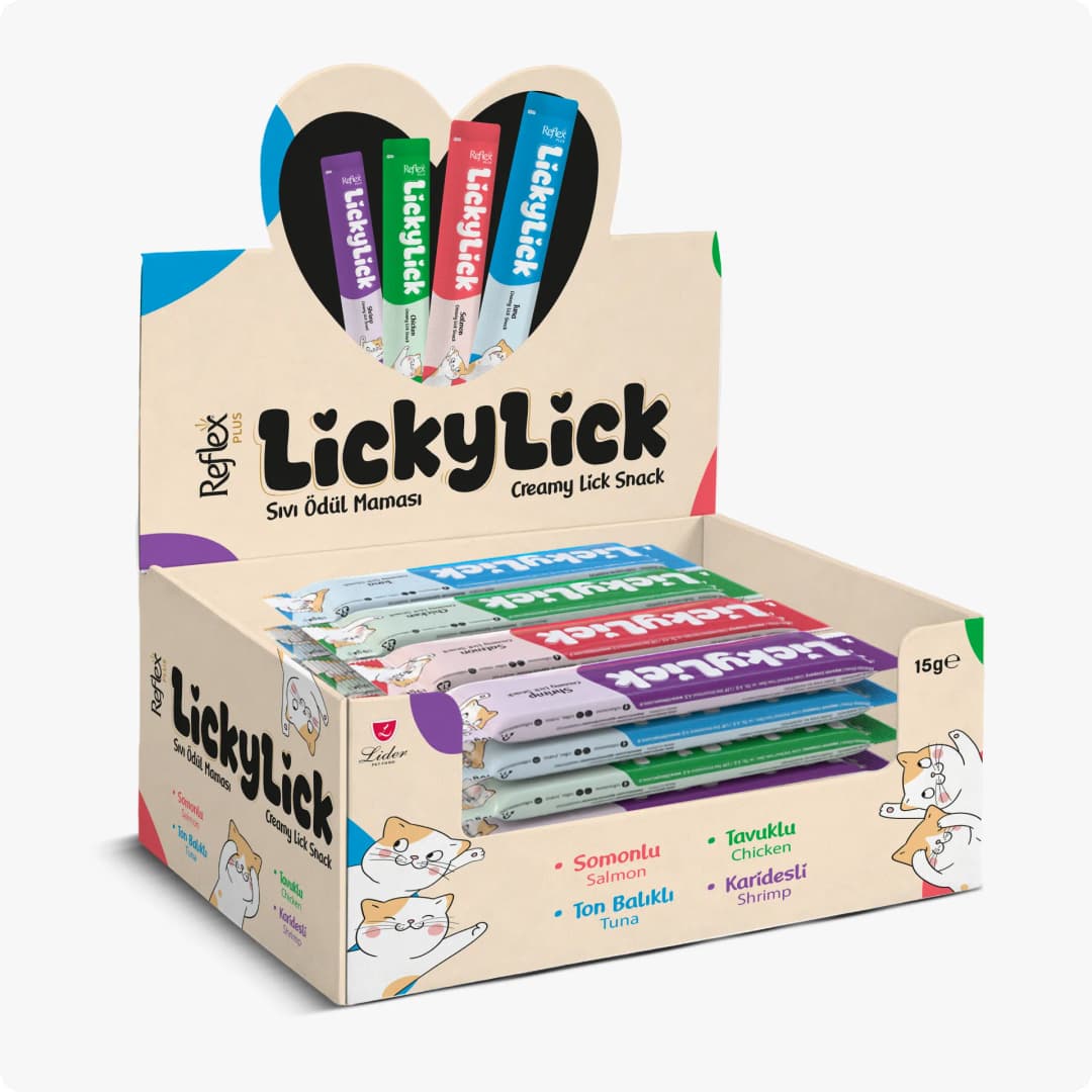 Ürün görseli: Reflex Plus LickyLick Sıvı Kedi Ödül Maması Karışık 72 Adet