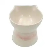 Setaş Ayaklı Seramik Mama Kabı Kedi Kafa Figürlü Pembe
