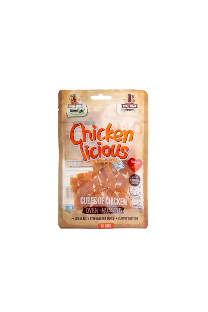 Ürün görseli: Dentalight Chicken Cube Tavuk Etli Köpek Ödül Küpleri 70 Gr