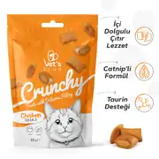 Vet's Plus Crunchy İçi Dolgulu Tavuklu ve Catnipli Kedi Ödül Bisküvisi 60gr