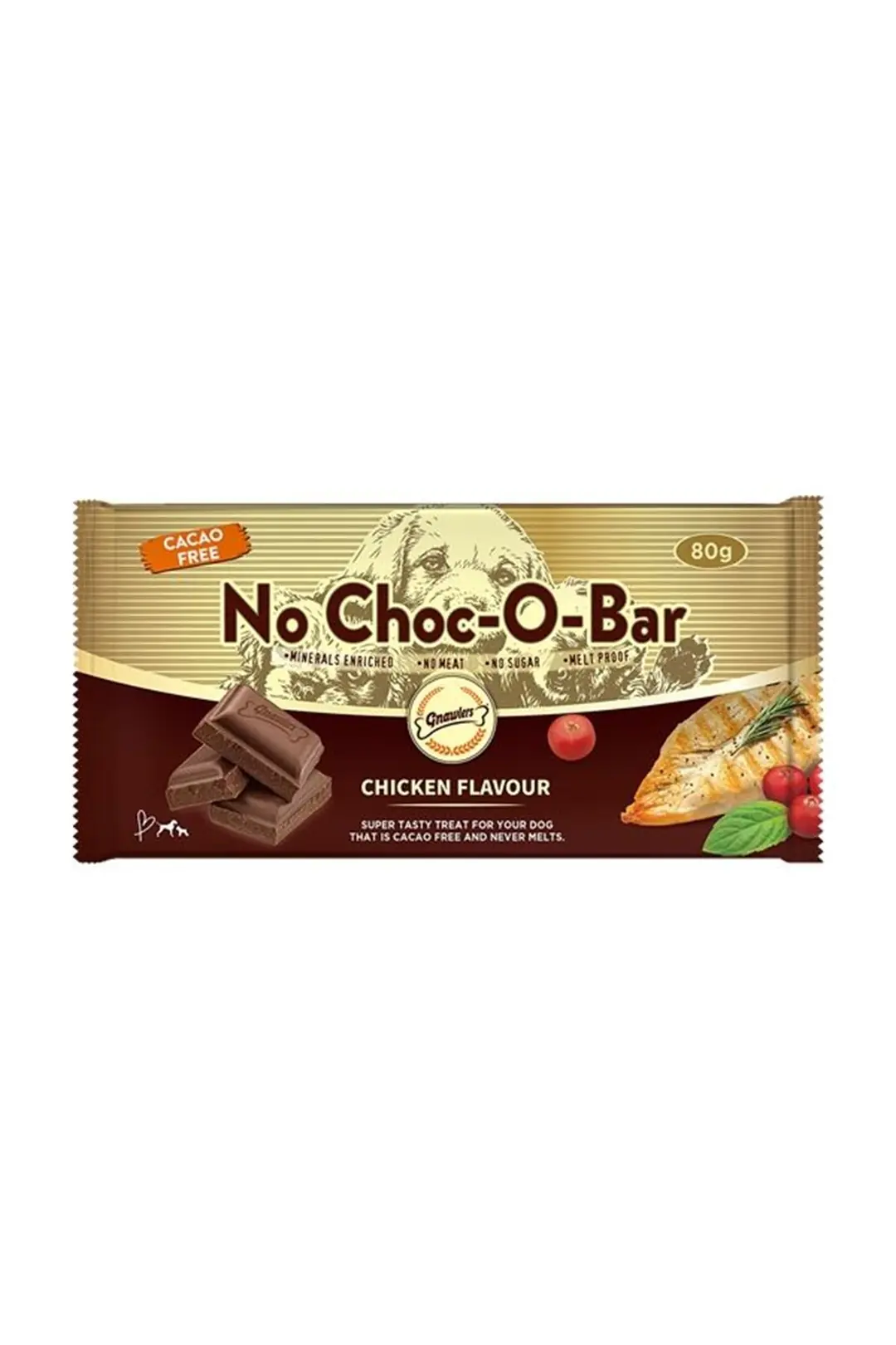 Ürün görseli: Gnawlers No Choc-O-Bar Tavuklu 80 gr Köpek Çikolatası