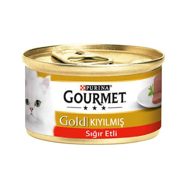 Ürün görseli: Gourmet Gold Kıyılmış Sığır Etli Kedi Konservesi 85gr