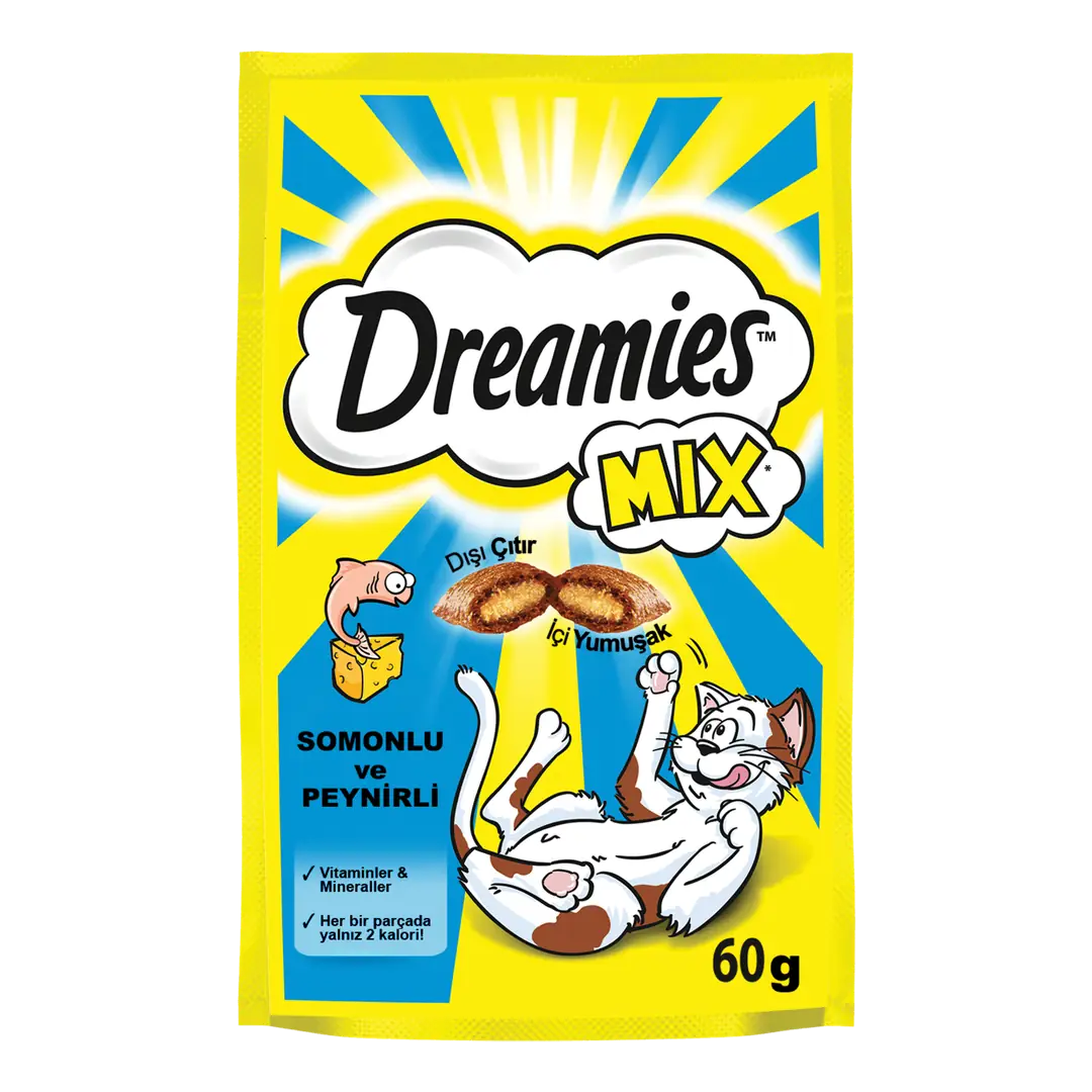 Ürün görseli: Dreamies Somonlu ve Peynirli Kedi Ödül Maması 60 G