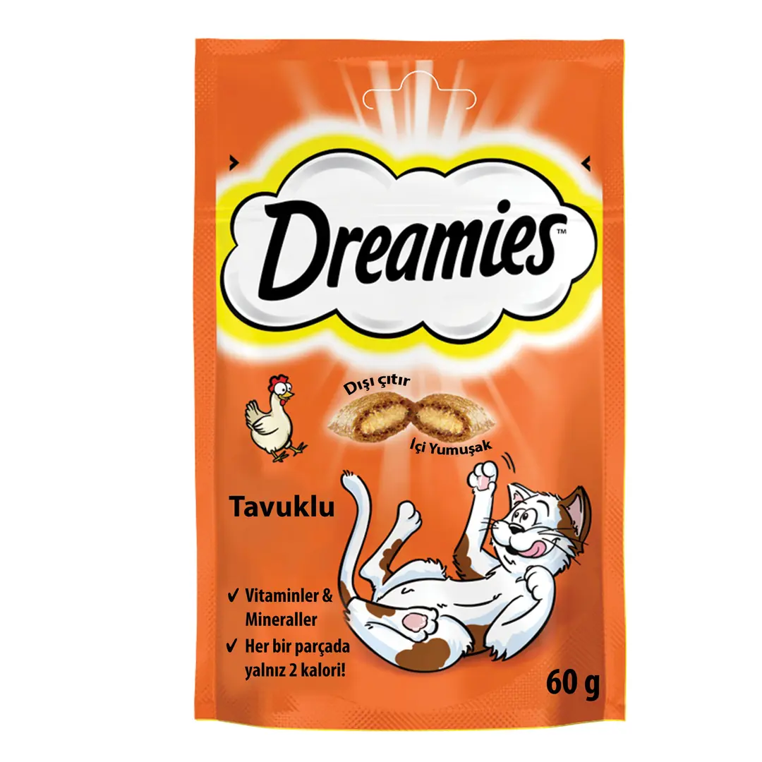 Ürün görseli: Dreamies Tavuklu Kedi Ödül Maması 60 G