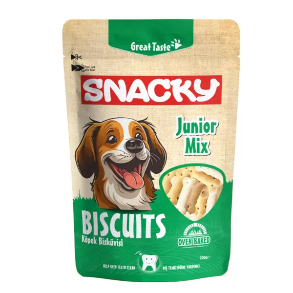 Ürün görseli: Snacky Junior Mix Köpek Bisküvisi 200gr