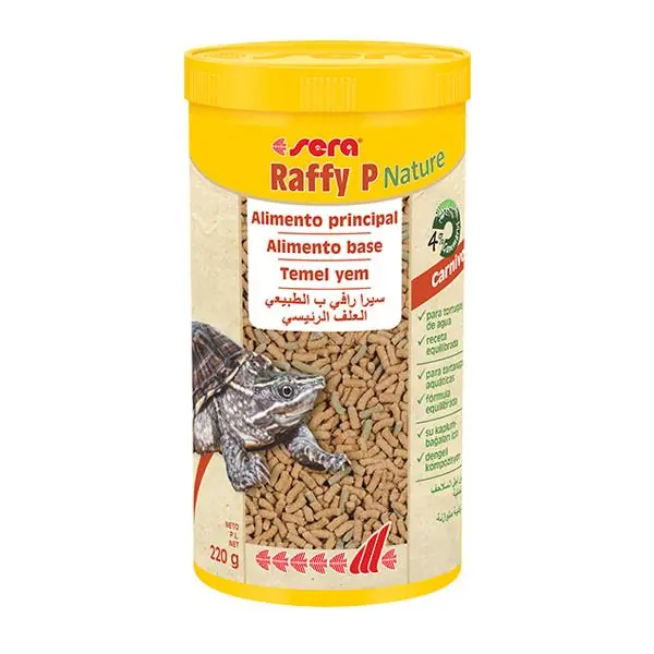 Ürün görseli: Sera Raffy P Nature Kaplumbağa Yemi 1000 ml 220 gr