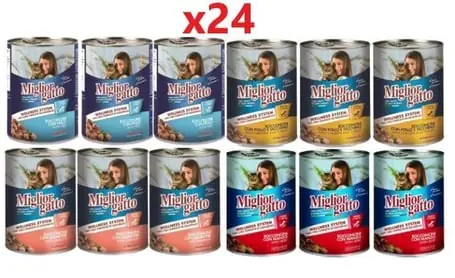 Ürün görseli: Miglior Gatto Karışık Kedi Konservesi 24 x 400 gr