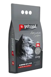 PetSand Aktif Karbonlu Grey Kedi Kumu 10 LT