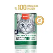 Wanpy Tahılsız Kedi %100 Gerçek Et 375 gr Ton Balıklı Konserve 
