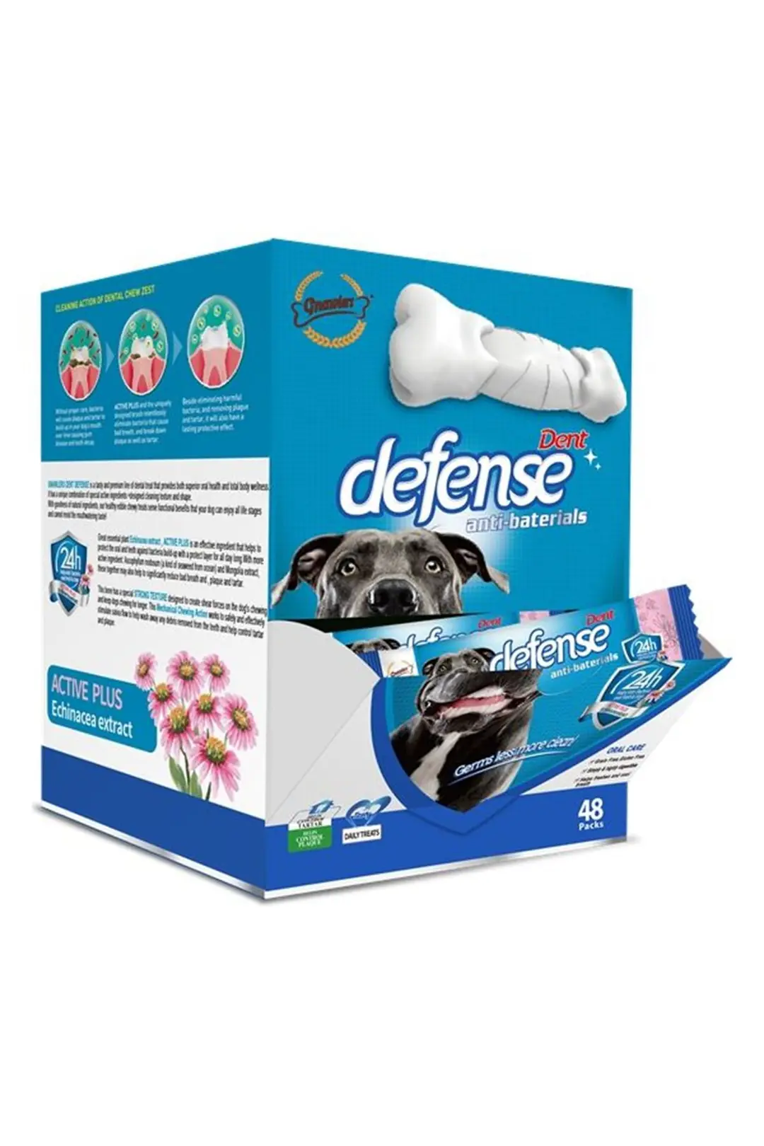 Ürün görseli: Gnawlers Defense Dental Köpek Ödül Maması 15gr 7.5cm