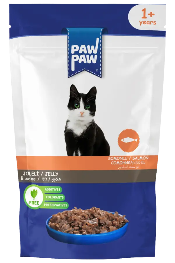 Ürün görseli: PawPaw Somon Balıklı Kedi Pouch 85 Gr 