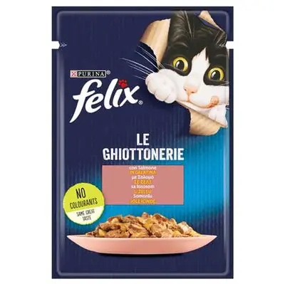 Ürün görseli: Felix Pouch Le Ghiottonerie Somonlu Yaş Kedi Maması 85 Gr 26lı