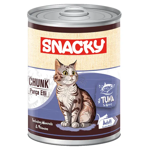 Ürün görseli: Snacky 12'li Koli-400 gr Chunk/Konserve Ton Balık.Yetiş.Kedi Konservesi