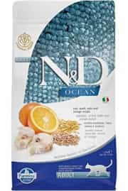 N&D Ocean Düşük Tahıllı Morina Balıklı ve Portakallı 10 kg Yetişkin Kedi Maması