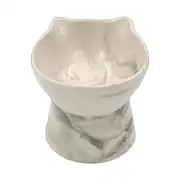 Setaş Ayaklı Seramik Mama Kabı Siyah Desenli