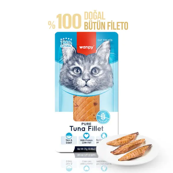 Ürün görseli: Wanpy Ton Balığı Fileto 25g Kedi Ödülü