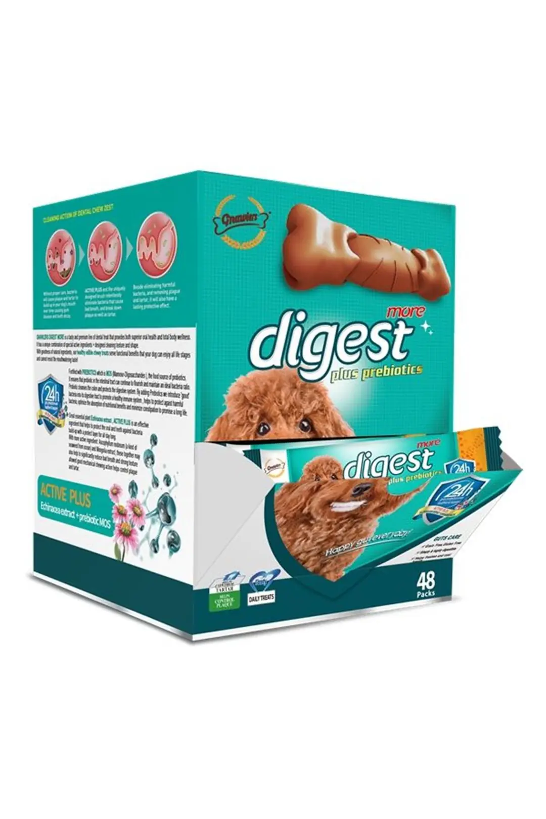 Ürün görseli: Gnawlers Digest Prebiyotik Destekli Köpek Ödül Maması 15gr 7.5cm