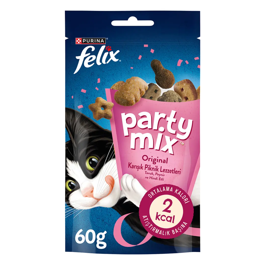 Ürün görseli: Felix Party Mix Karışık Piknik Lezzet Ödül Maması 8x60g