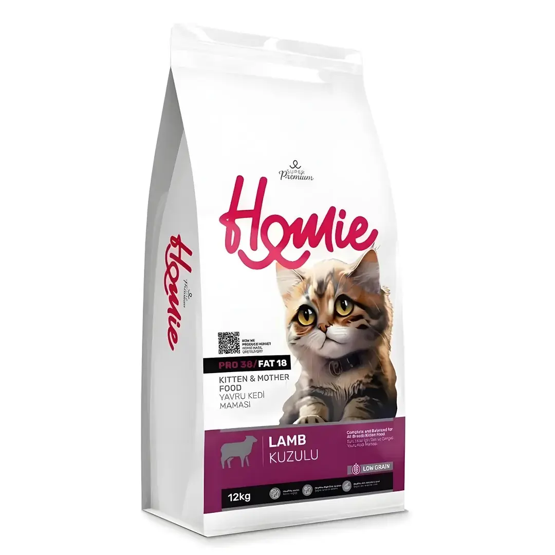 Ürün görseli: Homie Süper Premium Kuzu Etli Anne ve Yavru Kedi Maması 12 Kg