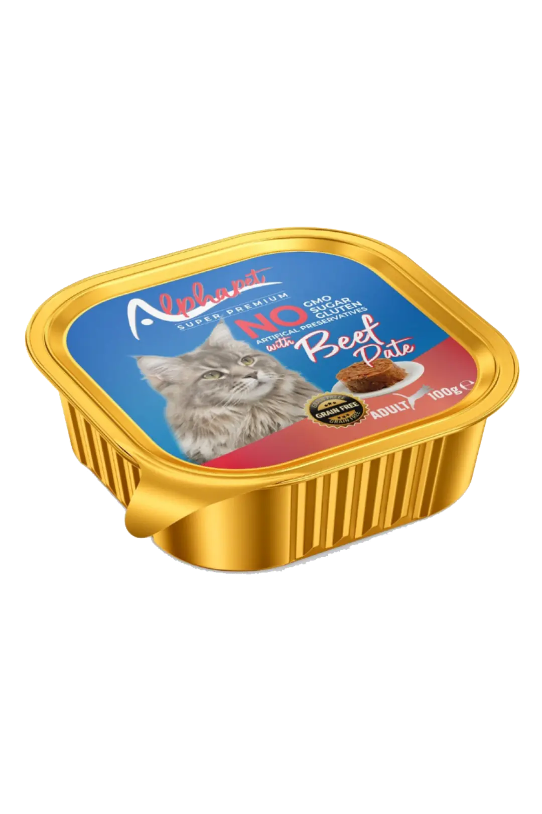 Ürün görseli: Alpha Alu Cup Yetişkin Kedi Ezme Biftekli 100 Gr 16'lı