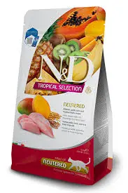 Ürün görseli: N&D Tropical Selection Tavuk Etli ve Tropikal Meyveli Kısırlaştırılmış Kedi Maması 1.5 kg