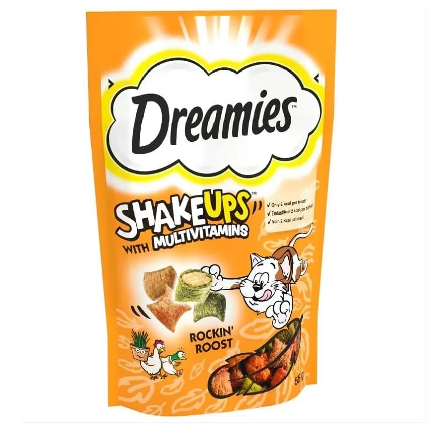 Ürün görseli: Dreamies Shakeups Kümes Hayvanlı 55 gr Kedi Ödül Maması