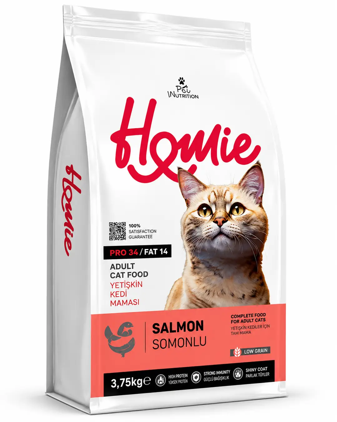 Ürün görseli: Homie Az Tahıllı Somonlu Yetişkin Kedi Maması 3.75 Kg