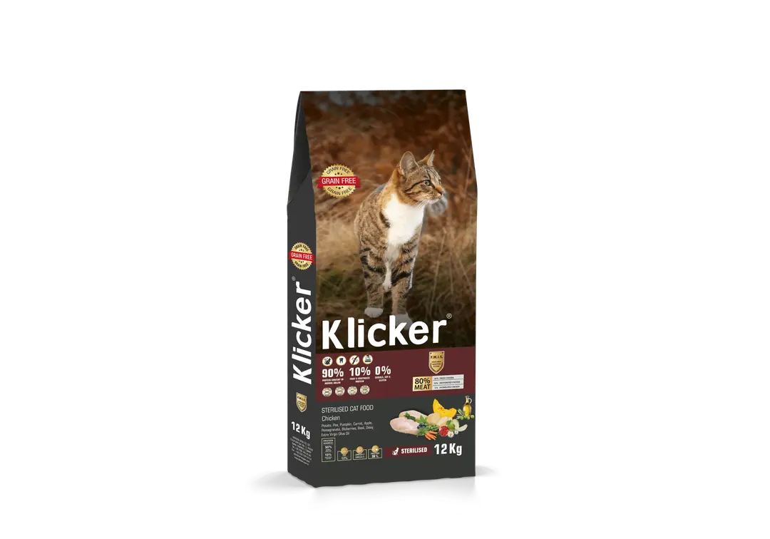 Klicker Kısırlaştırılmış Yetişkin Kedi Maması Tavuklu 12 kg