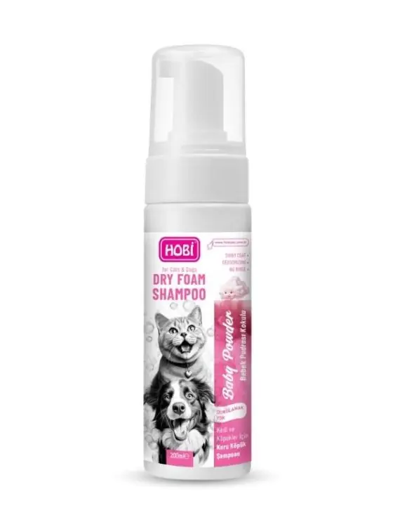 Ürün görseli: Hobi Bebek Pudrası Kokulu Kedi ve Köpekler İçin Köpük Şampuan 200ml