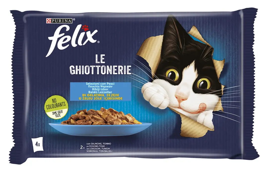Ürün görseli: Felix Multipack Somonlu ve Ton Balıklı 4x85 gr Yetişkin Kedi Yaş Maması