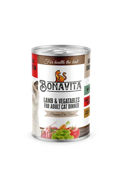 Ürün görseli: Bonavita 12 Adet Kuzu Etli Bonavitta Yetişkin Kedi Maması 400 gr