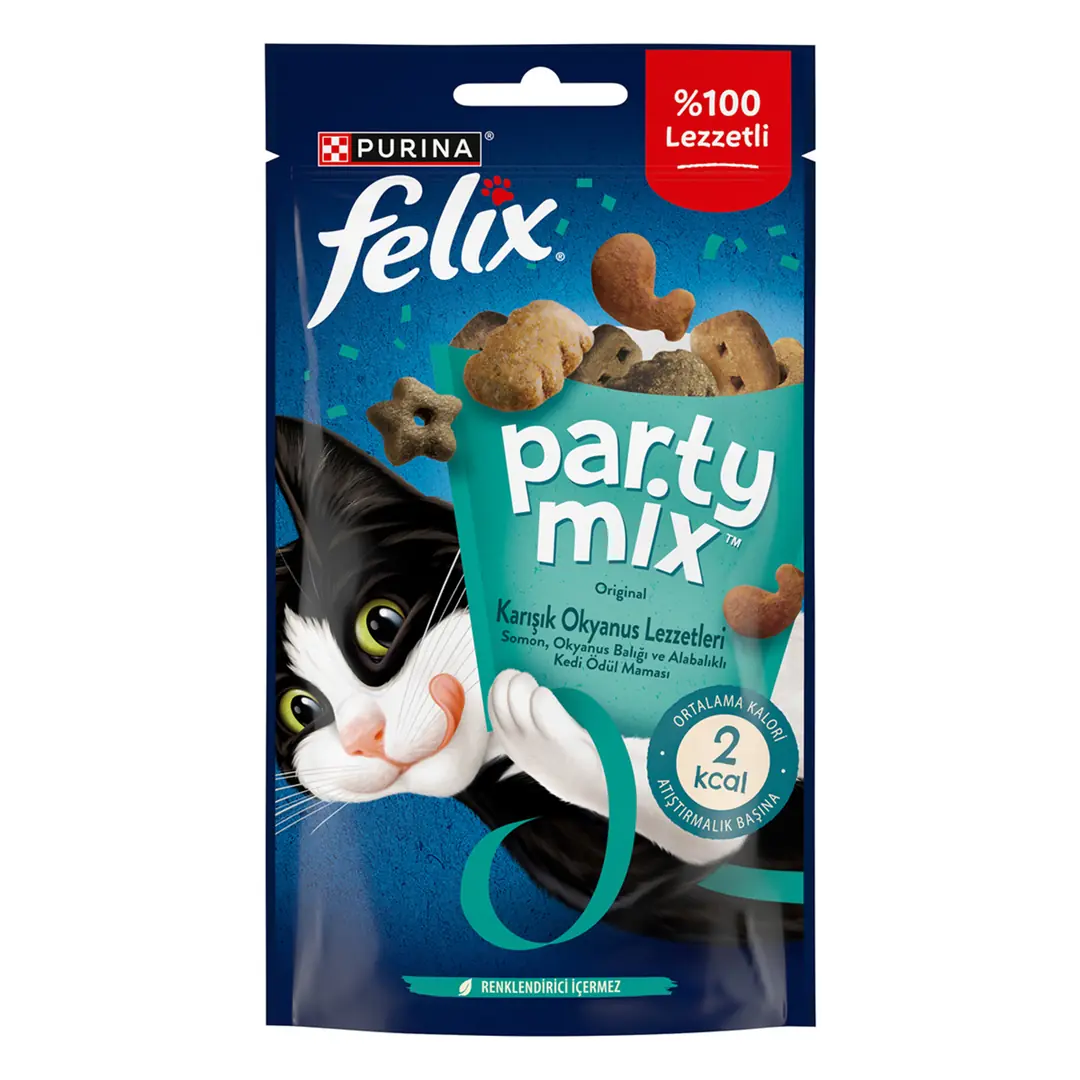 Ürün görseli: Felix Party Mix Karışık Okyanus Kedi Ödül Maması 8x60g