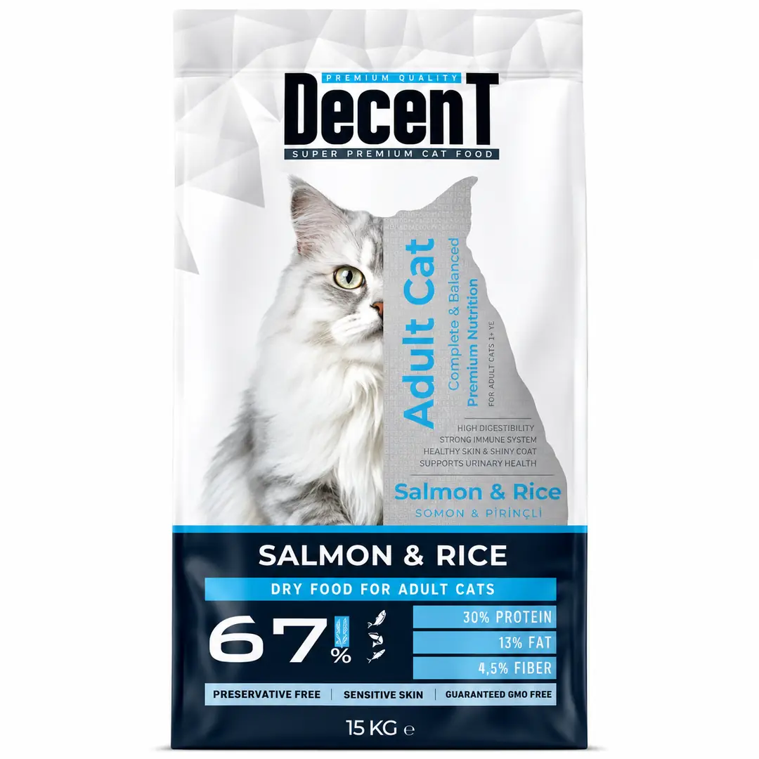 Ürün görseli: Decent Somonlu 15 kg Yetişkin Kedi Maması