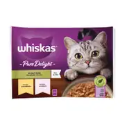 Whiskas Pure Delight Tavuklu Somonlu Kedi Yaş Mama (4X85gr)