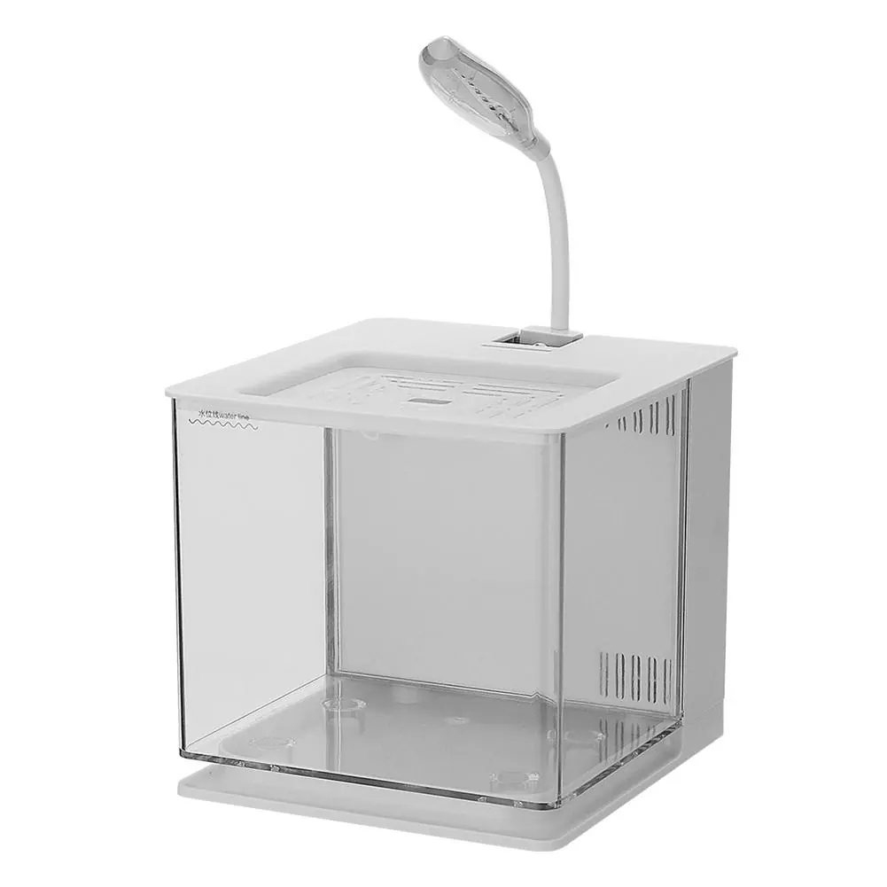 Ürün görseli: Nubios Nano Easy Tank 4,5 L Beyaz / Filtreli Led Aydınlatmalı Nano Akvaryum 18,5x17x16cm