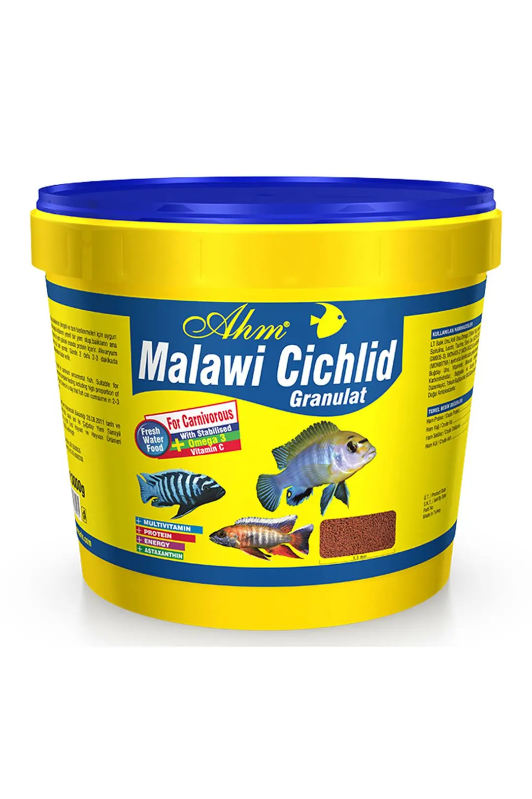 Ürün görseli: Ahm Malawi Cichlid Granulat 3 Kg Kova