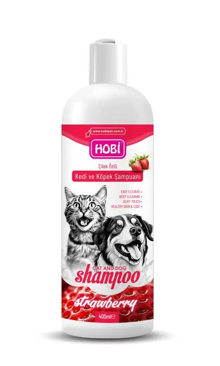 Ürün görseli: Hobi Çilek Özlü Kedi ve Köpek Şampuanı 400ml