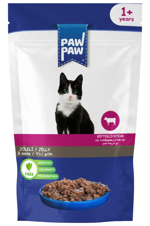 Ürün görseli: PawPaw Biftekli Kedi Pouch 85 Gr